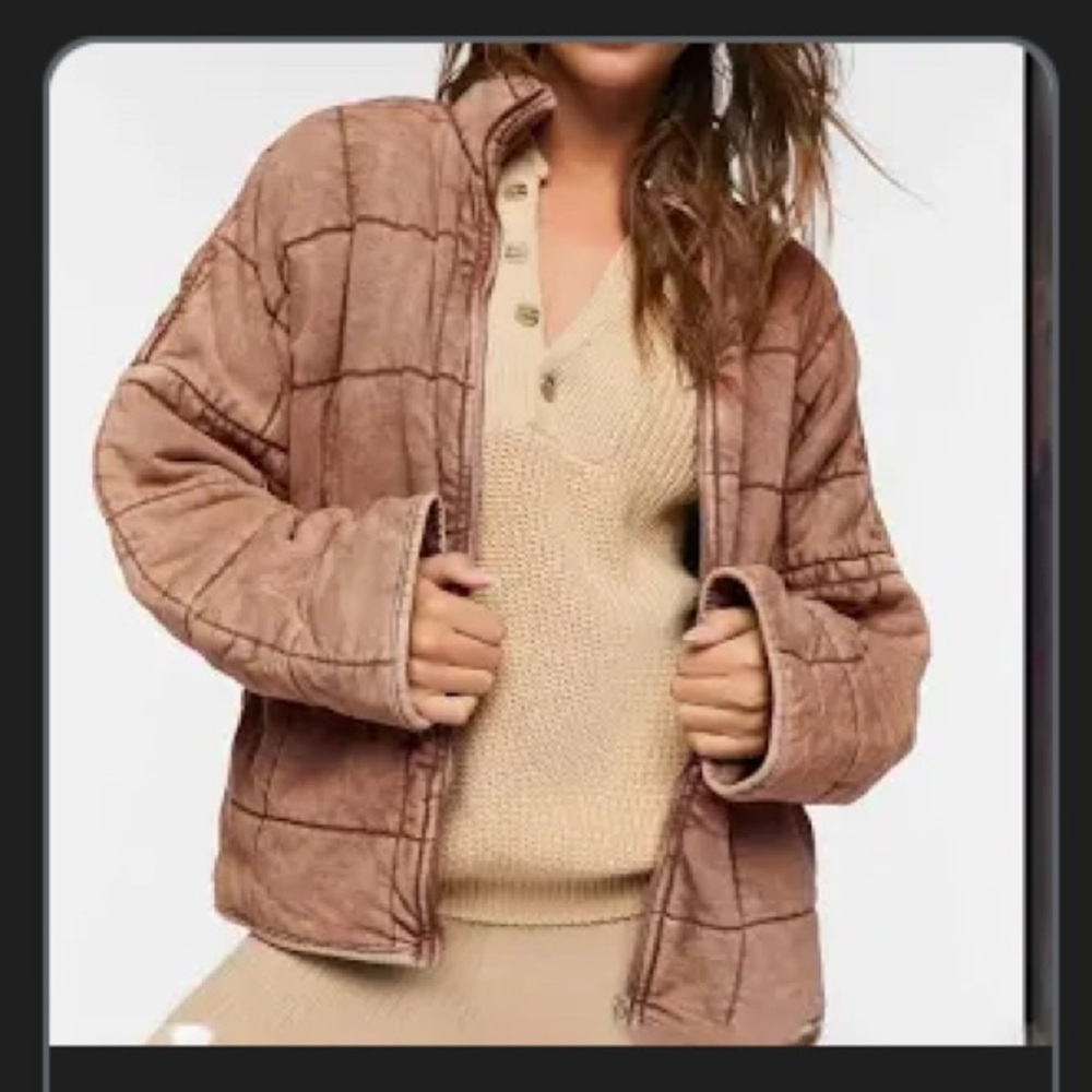 Forever 21 Tan Quilted Puffer Jacket